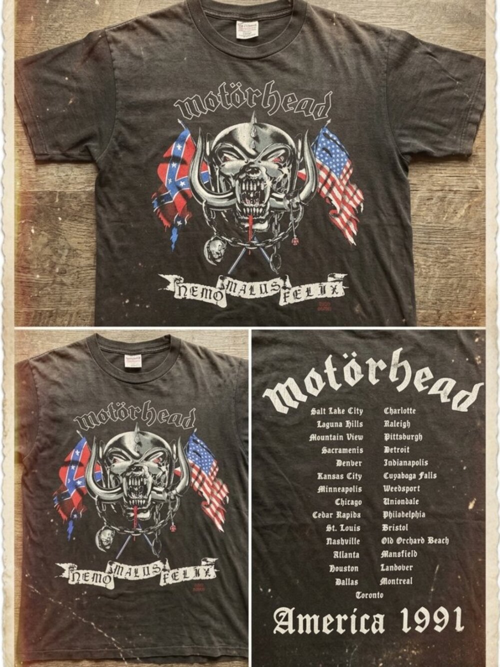 Vintage 90s Motorhead Nemo Malus Felix 1991 Tour T-Shirt, Size S-4XL